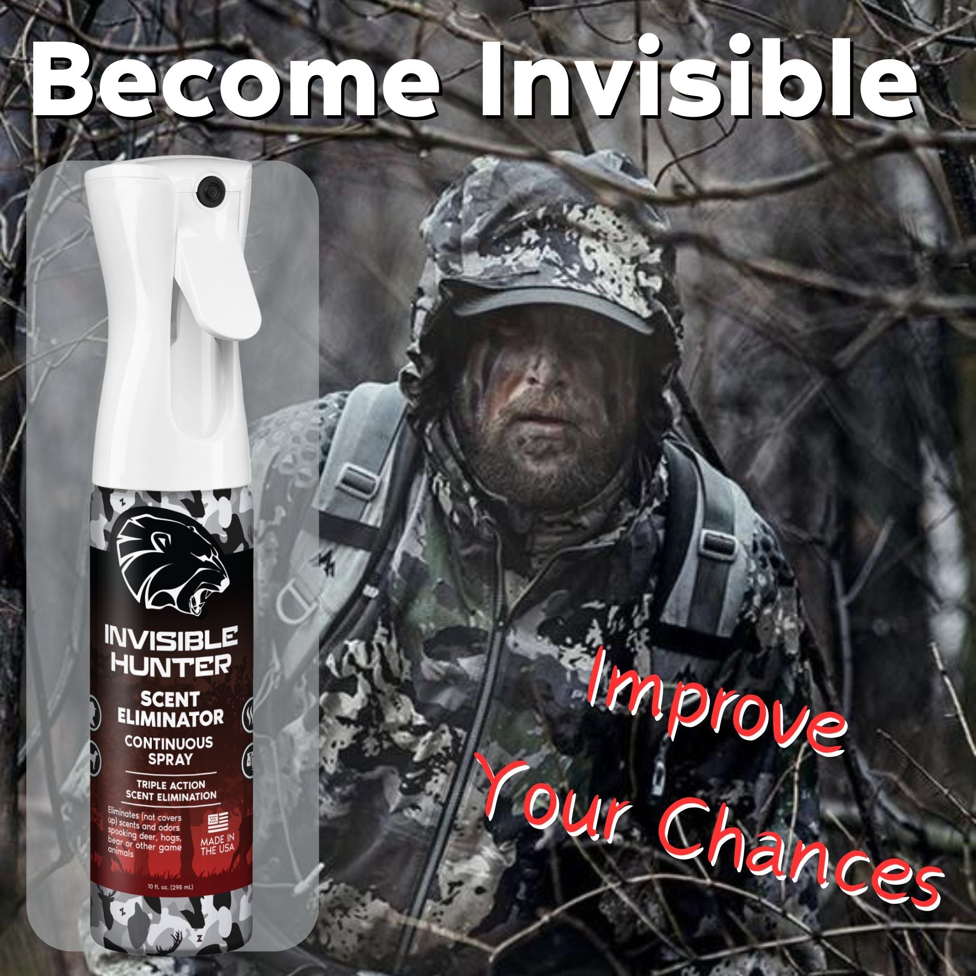 Invisible Hunter Scent Eliminator Continuous Spray + Refill