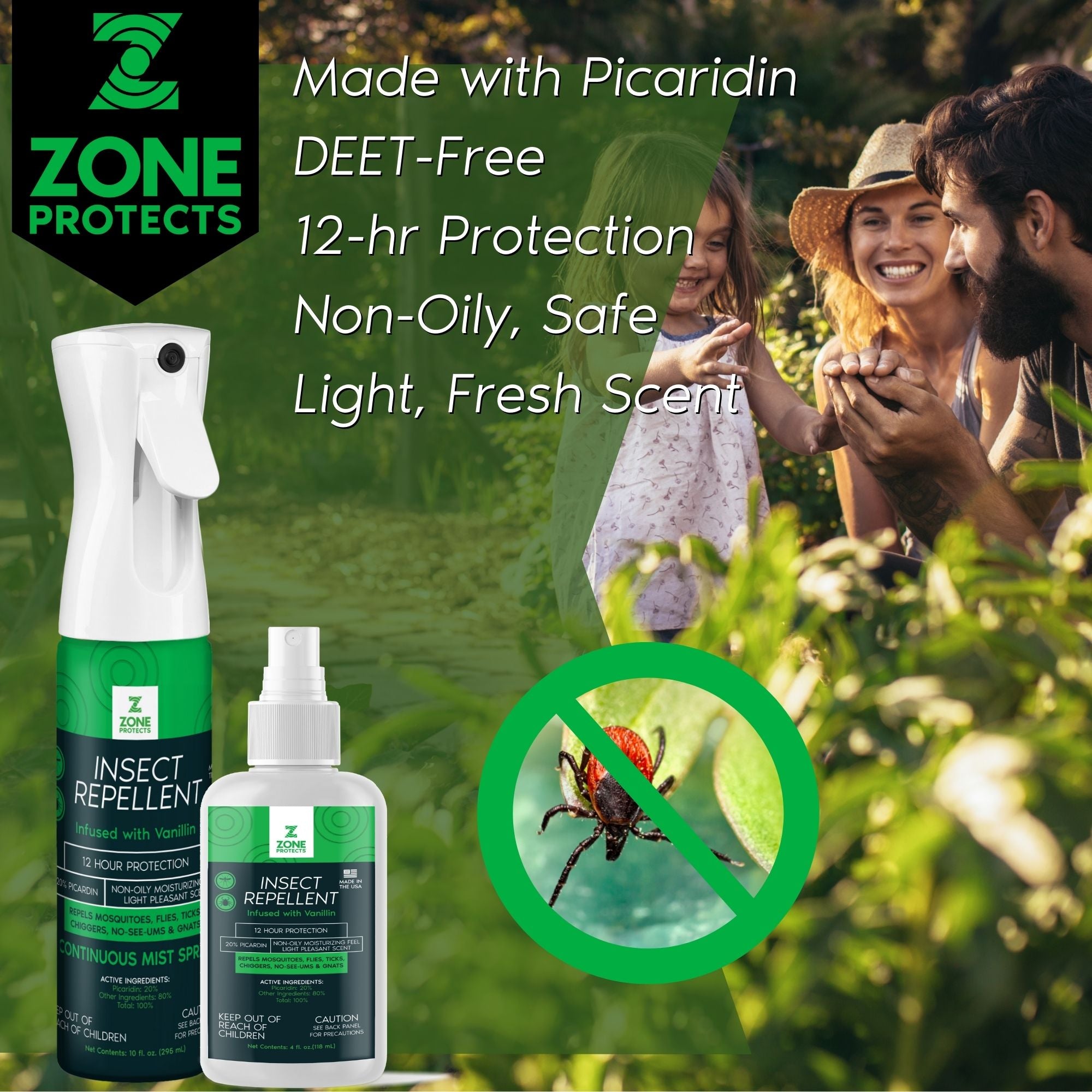 Picaridin Rash DEET-Free Picaridin-Based Insect Repellent – Zone Protects